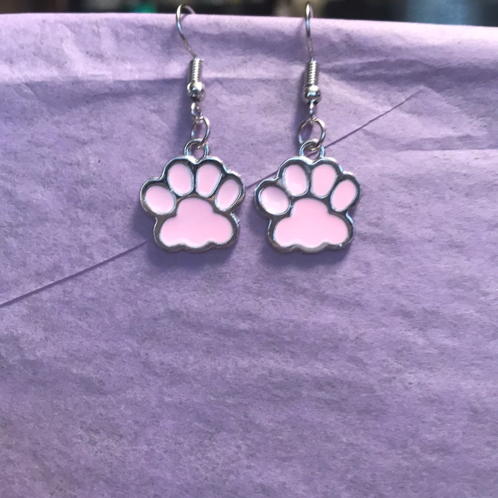 Paw print earrings - Picture 1 of 4